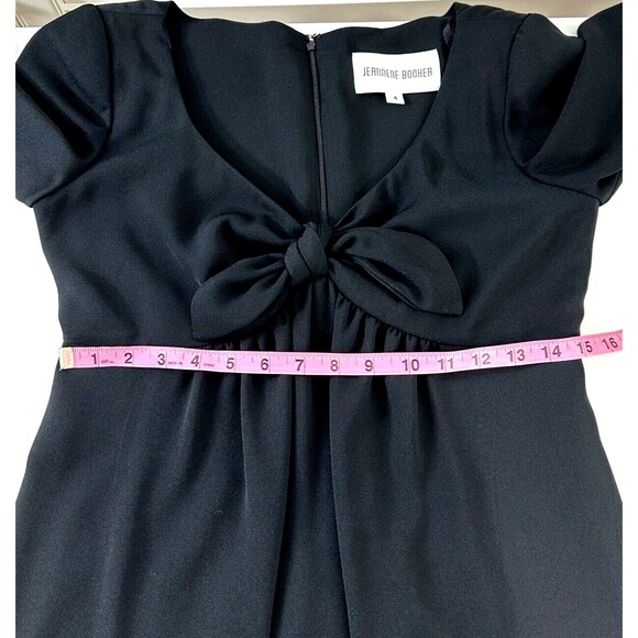 Jeannene Booher Dress Womens Sz 4 Lined Pullover Twist-Tie Front Back Zip Black - Picture 11 of 12